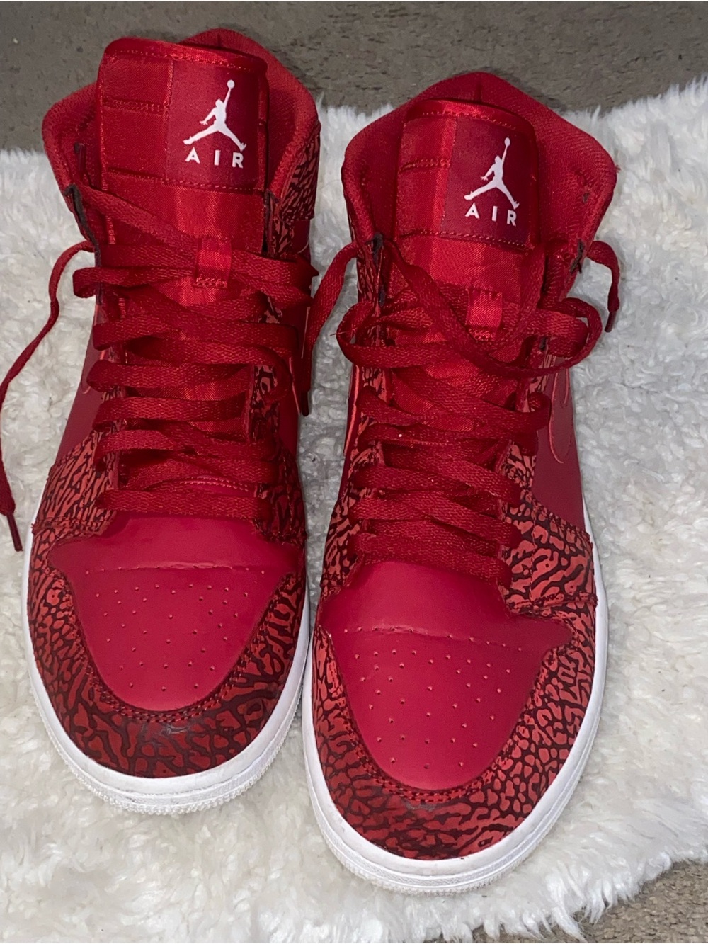 Jordan Men’s Red High-Top Athletic Sneakers